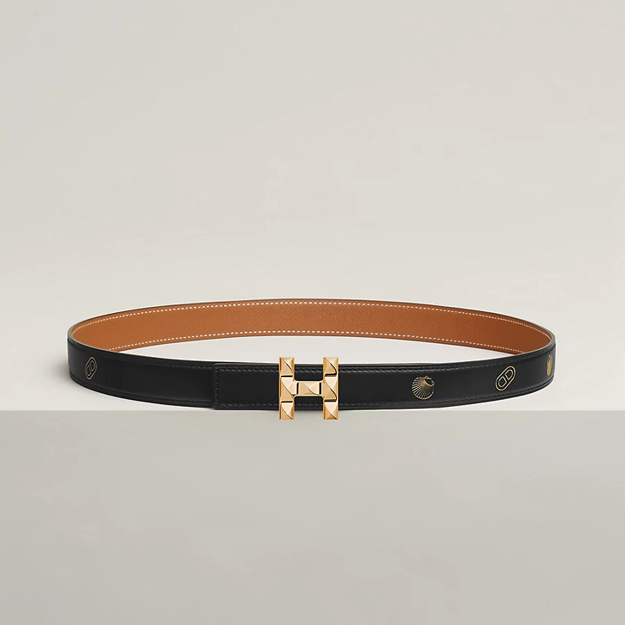 H Infini belt buckle & Hermès sur Mer reversible leather strap 24 mm - Image 1